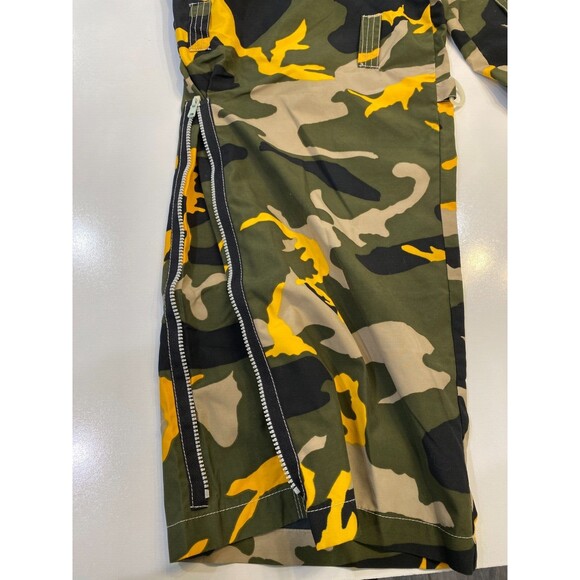 VTG MacGear Pants Men's Size 38 Green Yellow Camo Cargo Baggy Y2K Rave Skater - Picture 2 of 14